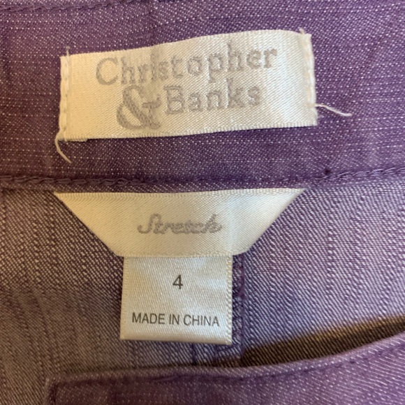 Christopher & Banks Lavender Stretch Skirt-Cotton Poly Blend-Denim Style-Midi-4R - Picture 5 of 7